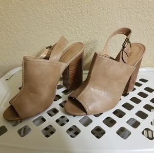 Tan leather mules